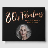 80モダンと素晴らしい写真80th誕生日パーティー ゲストブック (正面)