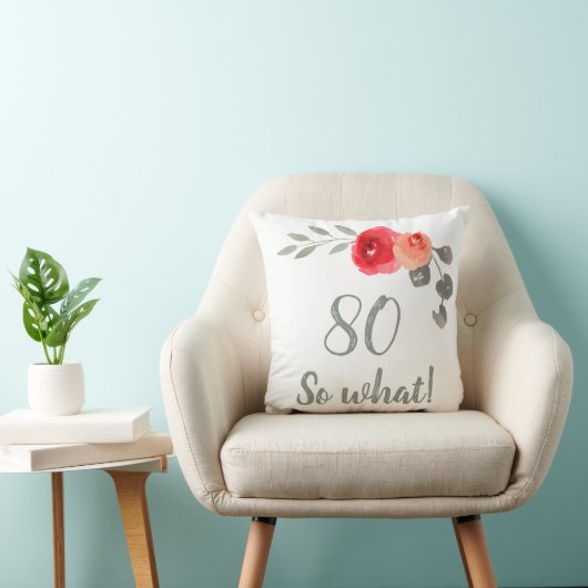 80モダン番目の誕生日フローラ クッション (椅子)