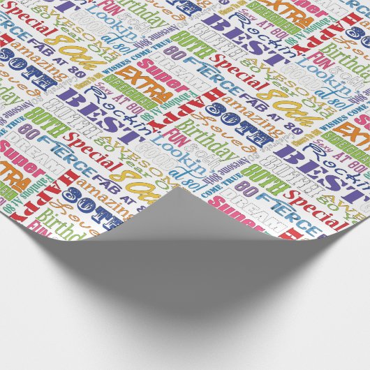 80ユニーク歳の誕生日パーティーの特別贈り物 ラッピングペーパー (角)