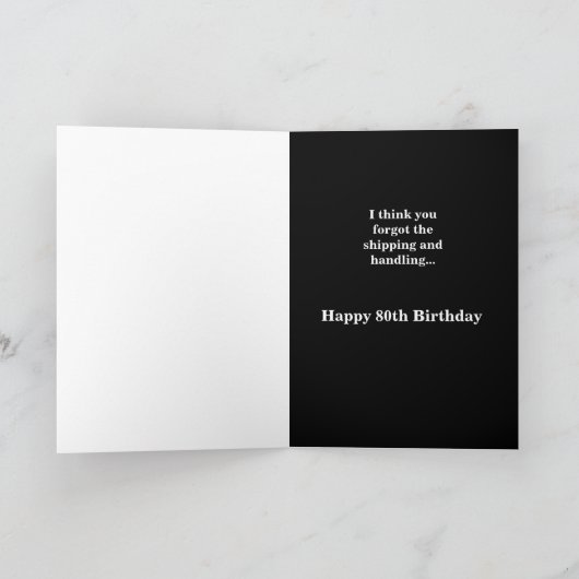 80ユーモアのある番目の誕生日カード カード (内部)