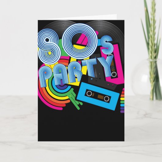 80レトロのパーティー カード (正面)