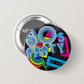 80レトロのパーティー 缶バッジ (正面&裏面)