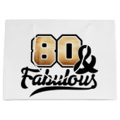 80人エレガントもの誕生日女性 ラージペーパーバッグ (正面)