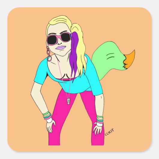 80代の狡猾な少女 スクエアシール (正面)