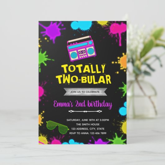 80代の20歳の2回目の誕生日の招待状 招待状 (スタンド正面)