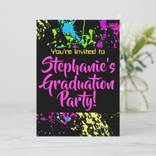 80代90代モダン絵を描(ばちゃばちゃ)跳ねる卒業 招待状 (スタンド正面)