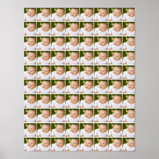 80個の個別フォトコラージュパーソナライズされた ポスター (正面)