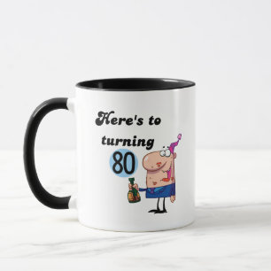 80個の誕生日のTシャツおよびギフトへの応援 マグカップ
