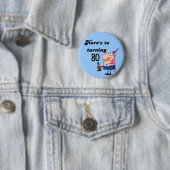 80個の誕生日のTシャツおよびギフトへの応援 缶バッジ (インサイチュ)
