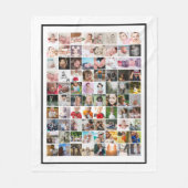 80写真テンプレートパーソナライズされたコラージュ フリースブランケット (正面)