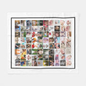 80写真テンプレートパーソナライズされたコラージュ フリースブランケット (正面(横))