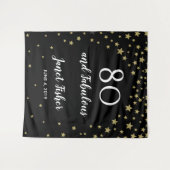 80及びすばらしい誕生日の写真ブースの背景幕の旗 タペストリー (正面(横))