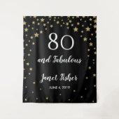 80及びすばらしい誕生日の写真ブースの背景幕の旗 タペストリー (正面)