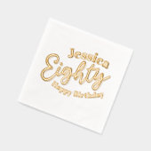 80台本金ゴールド80歳の誕生日パーティー 箔ナプキン (左)