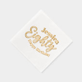 80台本金ゴールド80歳の誕生日パーティー 箔ナプキン (右)