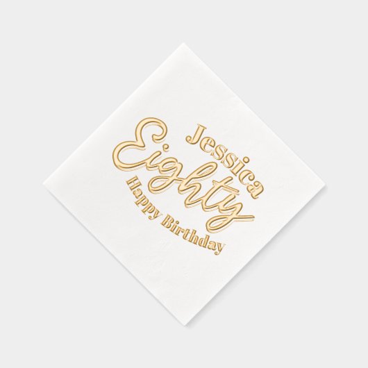 80台本金ゴールド80歳の誕生日パーティー 箔ナプキン (右)