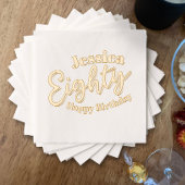 80台本金ゴールド80歳の誕生日パーティー 箔ナプキン