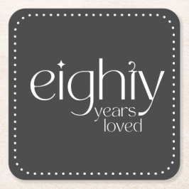 80周年パーティーのコースターを愛した スクエアペーパーコースター