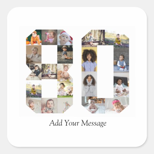 80周年写真コラージュ スクエアシール (正面)