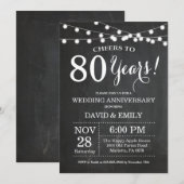 80周年結婚記念日の招待状 黒板 招待状 (正面/裏面)