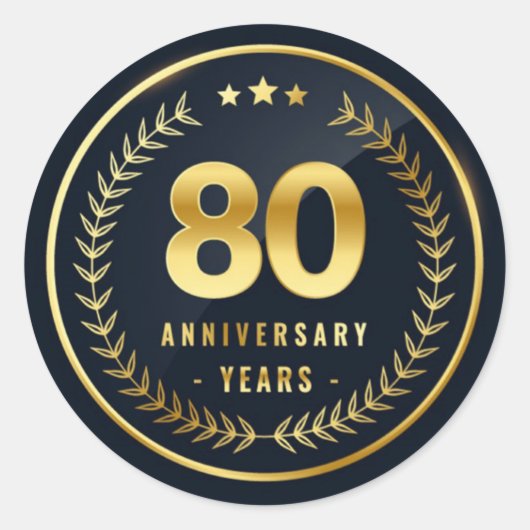 80周年記念封筒用シール ラウンドシール (正面)