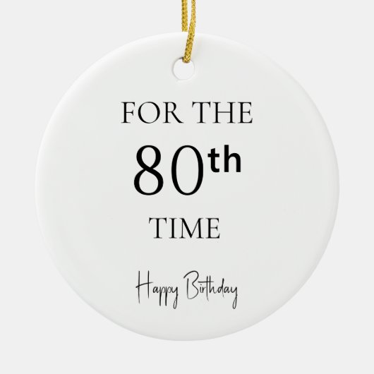 80回目の誕生日おめでとう セラミックオーナメント (正面)