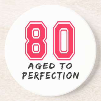 80完全さの誕生日のデザインに老化しました コースター
