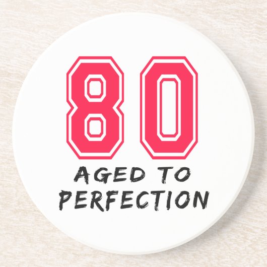 80完全さの誕生日のデザインに老化しました コースター (正面)
