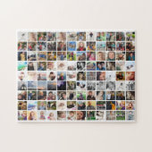 80家族と友人の写真コラージュ ジグソーパズル (横)