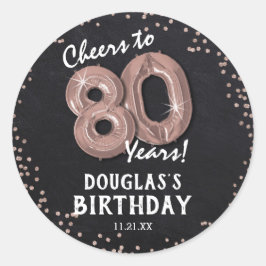 80年おめでとう!80歳の誕生日 ラウンドシール