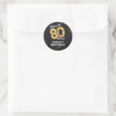 80年おめでとう! 80歳の誕生日 ラウンドシール (バッグ)