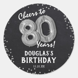 80年おめでとう! 80歳の誕生日 ラウンドシール