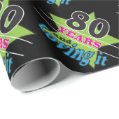 80年およびそれを愛すること誕生日のテーマ ラッピングペーパー (ロールコーナー)