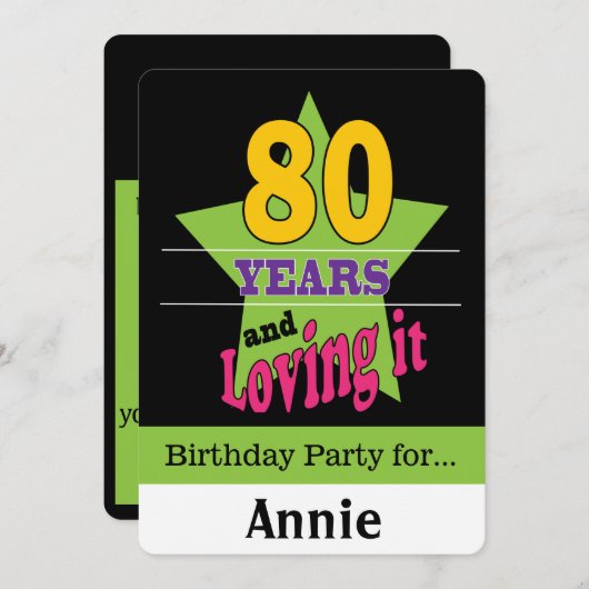 80年と愛する 招待状 (正面/裏面)