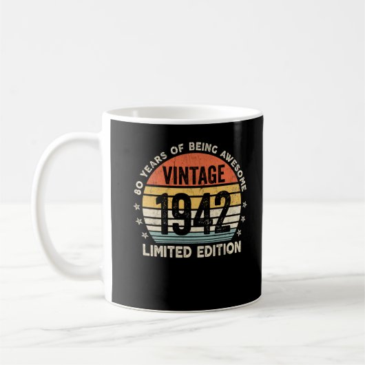 80年のヴィンテージ素晴らし1942 コーヒーマグカップ (左)