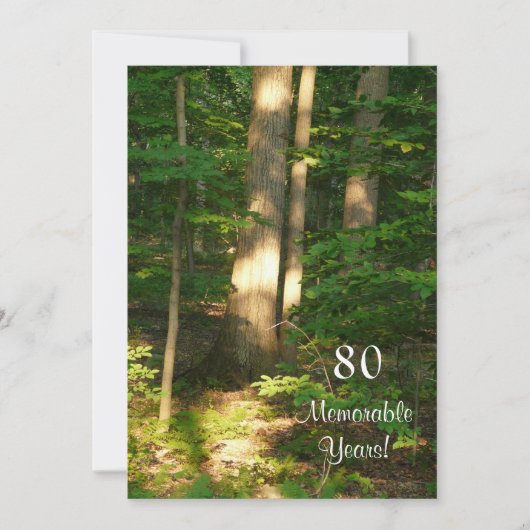 80年の思い出に残る誕生日/お祝い-男性 招待状 (正面)