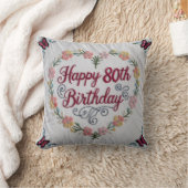 80年の愛された装飾用クッション：心からの献上品 クッション (ブランケット)