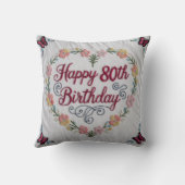 80年の愛された装飾用クッション：心からの献上品 クッション (裏面)