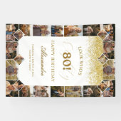 80年の軌跡 誕生日おめでとう フォトコラージュ 横断幕 (横)