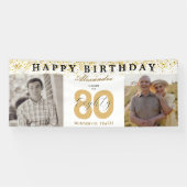 80年の軌跡 誕生日おめでとう フォトThen&Now 横断幕 (横)