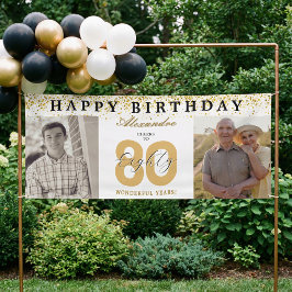 80年の軌跡 誕生日おめでとう フォトThen&Now 横断幕