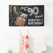 80年乾杯 シルバー 2枚の写真 誕生日 横断幕 (インサイチュ)