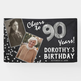 80年乾杯 シルバー 2枚の写真 誕生日 横断幕