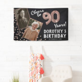 80年乾杯 ローズゴールド 2枚の写真付き 誕生日 横断幕 (インサイチュ)