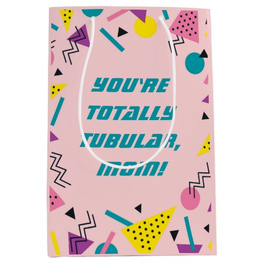 80年代おもしろいスラング母の日 ミディアムペーパーバッグ (正面)