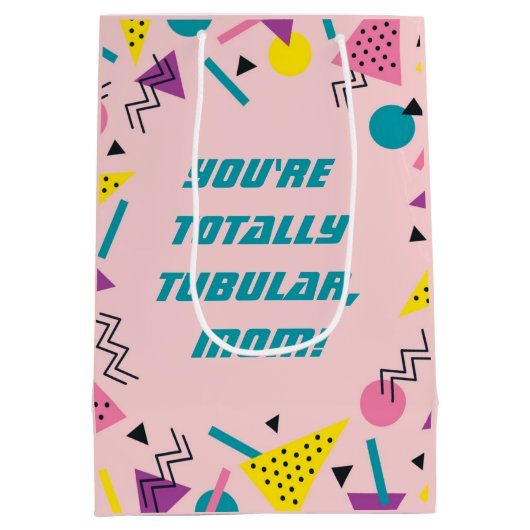 80年代おもしろいスラング母の日 ミディアムペーパーバッグ (裏面)