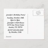 80年代おもしろいパンクロックコルギドッグパーティー インビテーションポストカード (裏面)