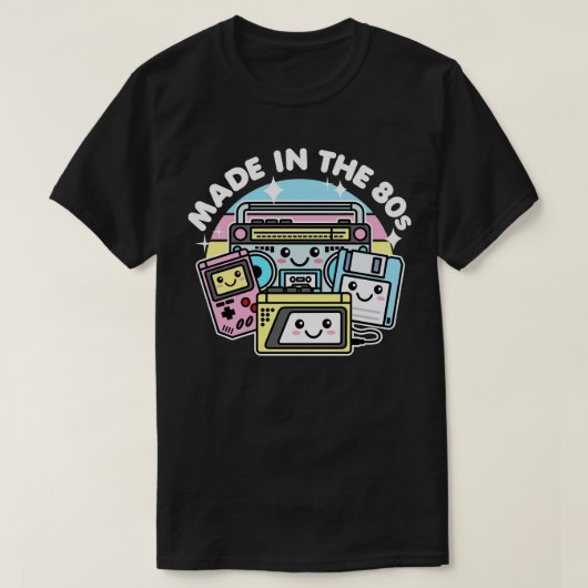 80年代かわいいかわいいアート Tシャツ (デザイン正面)