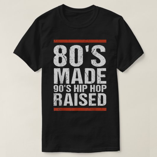 80年代が育てた90年代のヒップホップスタイルのアパレル Tシャツ (デザイン正面)