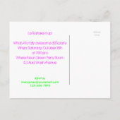 80年代によってはサイケデリックなバラのネオン黒い紫色がパーティを楽しみます インビテーションポストカード (裏面)